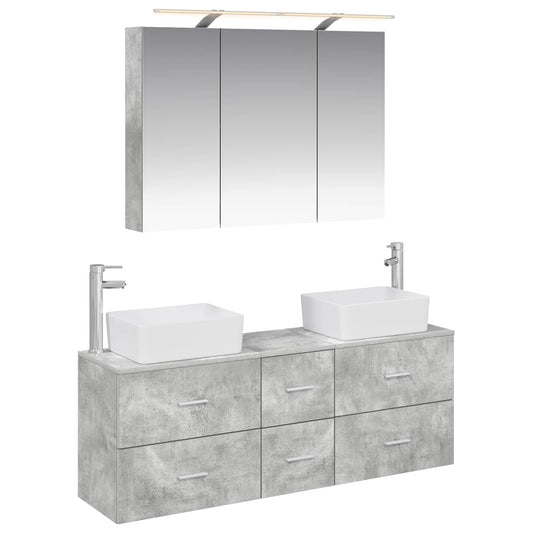 Bathroom Furniture Set 4 pcs Concrete Grey Bathroom Furniture Set 4 pcs Concrete Grey