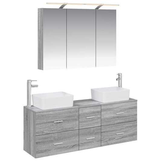 Bathroom Furniture Set 4 pcs Grey Sonoma Bathroom Furniture Set 4 pcs Grey Sonoma