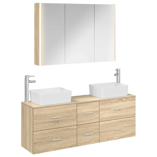 Bathroom Furniture Set 4 pcs Sonoma Oak Bathroom Furniture Set 4 pcs Sonoma Oak