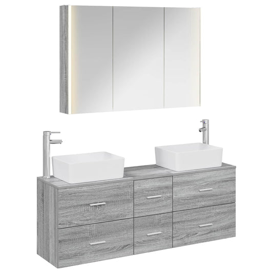Bathroom Furniture Set 4 pcs Grey Sonoma Bathroom Furniture Set 4 pcs Grey Sonoma