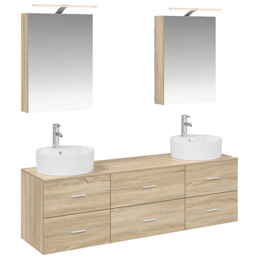 Bathroom Furniture Set 5 pcs Sonoma Oak Bathroom Furniture Set 5 pcs Sonoma Oak