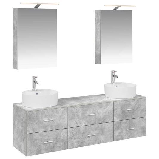Bathroom Furniture Set 5 pcs Concrete Grey Bathroom Furniture Set 5 pcs Concrete Grey