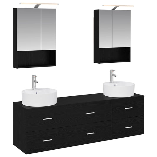 Bathroom Furniture Set 5 pcs Black Oak Bathroom Furniture Set 5 pcs Black Oak