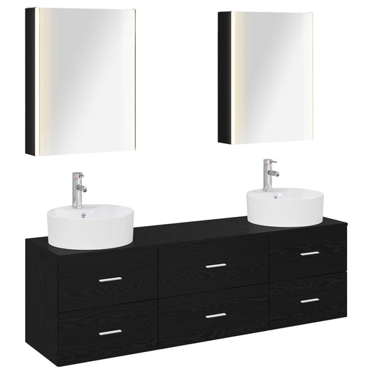 Bathroom Furniture Set 5 pcs Black Oak Bathroom Furniture Set 5 pcs Black Oak