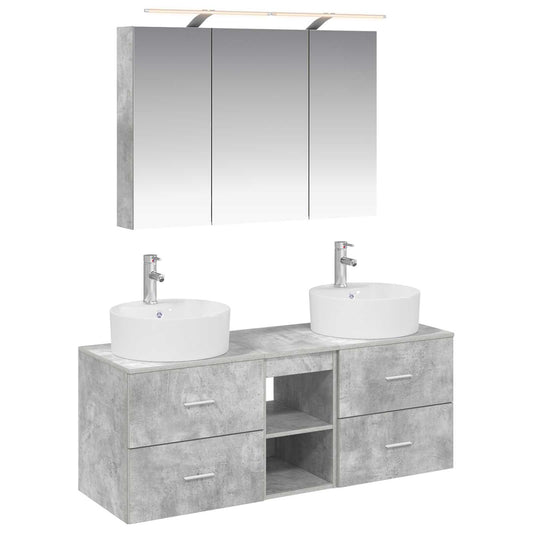 Bathroom Furniture Set 4 pcs Concrete Grey Bathroom Furniture Set 4 pcs Concrete Grey