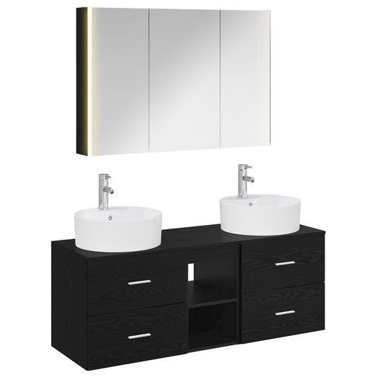 Bathroom Furniture Set 4 pcs Black Oak Bathroom Furniture Set 4 pcs Black Oak