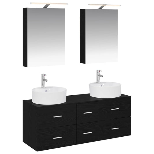 Bathroom Furniture Set 5 pcs Black Oak Bathroom Furniture Set 5 pcs Black Oak