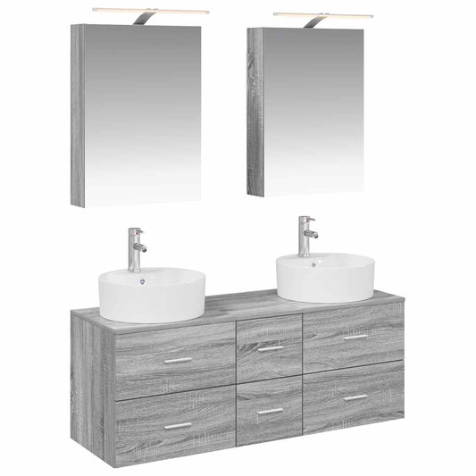 Bathroom Furniture Set 5 pcs Grey Sonoma Bathroom Furniture Set 5 pcs Grey Sonoma