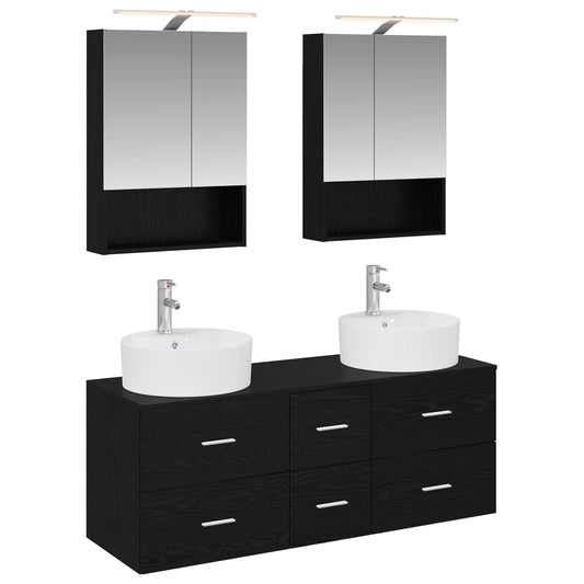 Bathroom Furniture Set 5 pcs Black Oak Bathroom Furniture Set 5 pcs Black Oak
