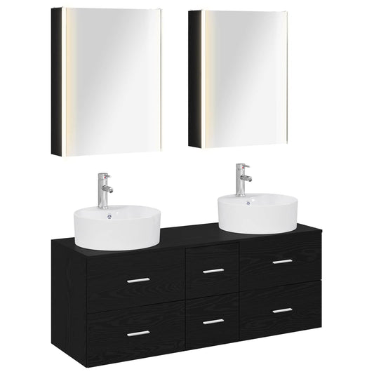 Bathroom Furniture Set 5 pcs Black Oak Bathroom Furniture Set 5 pcs Black Oak