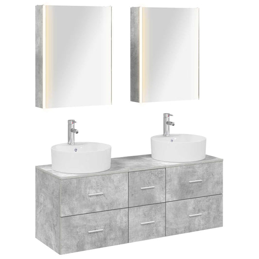 Bathroom Furniture Set 5 pcs Concrete Grey Bathroom Furniture Set 5 pcs Concrete Grey