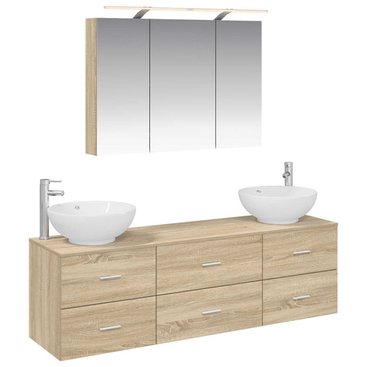 Bathroom Furniture Set 4 pcs Sonoma Oak Bathroom Furniture Set 4 pcs Sonoma Oak