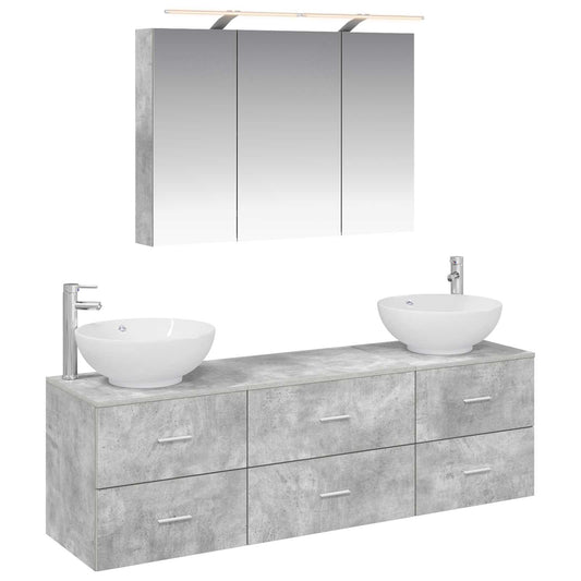 Bathroom Furniture Set 4 pcs Concrete Grey Bathroom Furniture Set 4 pcs Concrete Grey