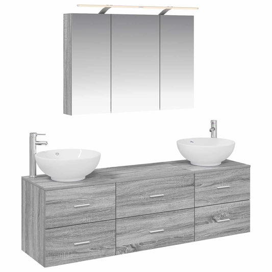 Bathroom Furniture Set 4 pcs Grey Sonoma Bathroom Furniture Set 4 pcs Grey Sonoma