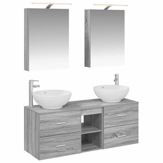 Bathroom Furniture Set 5 pcs Grey Sonoma Bathroom Furniture Set 5 pcs Grey Sonoma