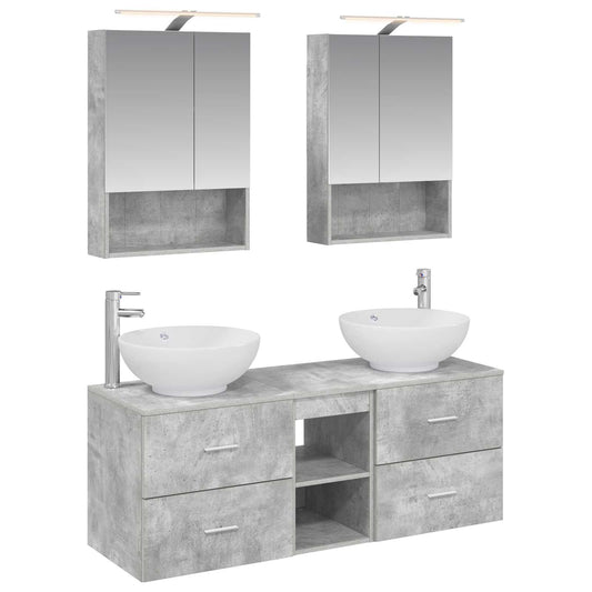 Bathroom Furniture Set 5 pcs Concrete Grey Bathroom Furniture Set 5 pcs Concrete Grey