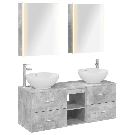 Bathroom Furniture Set 5 pcs Concrete Grey Bathroom Furniture Set 5 pcs Concrete Grey