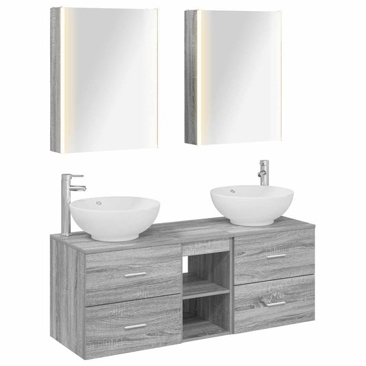 Bathroom Furniture Set 5 pcs Grey Sonoma Bathroom Furniture Set 5 pcs Grey Sonoma