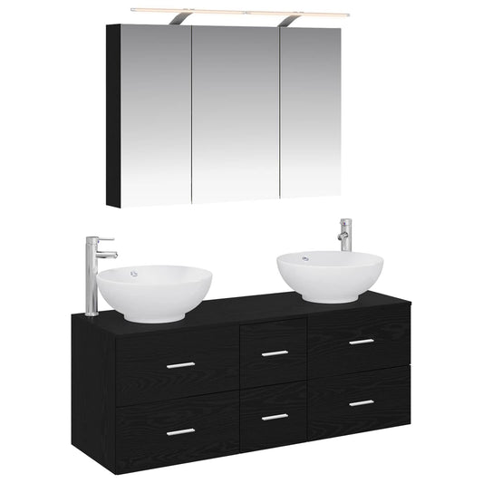 Bathroom Furniture Set 4 pcs Black Oak Bathroom Furniture Set 4 pcs Black Oak