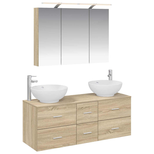 Bathroom Furniture Set 4 pcs Sonoma Oak Bathroom Furniture Set 4 pcs Sonoma Oak