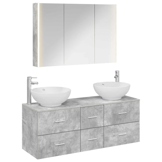Bathroom Furniture Set 4 pcs Concrete Grey Bathroom Furniture Set 4 pcs Concrete Grey