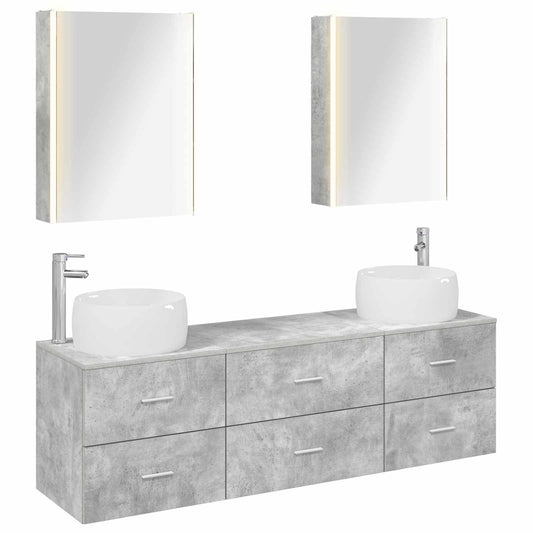 Bathroom Furniture Set 5 pcs Concrete Grey Bathroom Furniture Set 5 pcs Concrete Grey