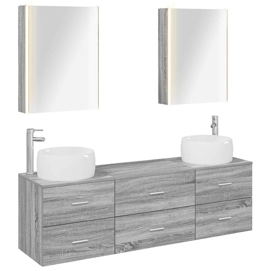 Bathroom Furniture Set 5 pcs Grey Sonoma Bathroom Furniture Set 5 pcs Grey Sonoma