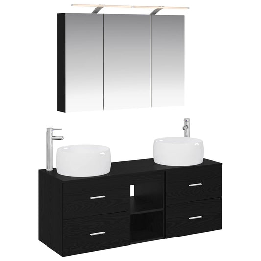 Bathroom Furniture Set 4 pcs Black Oak Bathroom Furniture Set 4 pcs Black Oak