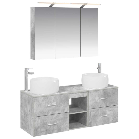 Bathroom Furniture Set 4 pcs Concrete Grey Bathroom Furniture Set 4 pcs Concrete Grey