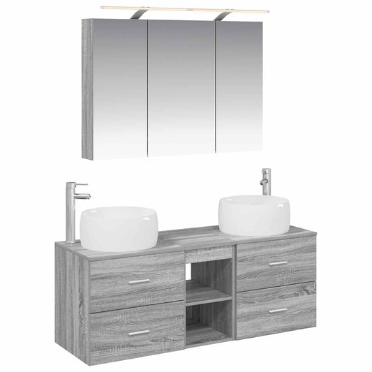Bathroom Furniture Set 4 pcs Grey Sonoma Bathroom Furniture Set 4 pcs Grey Sonoma