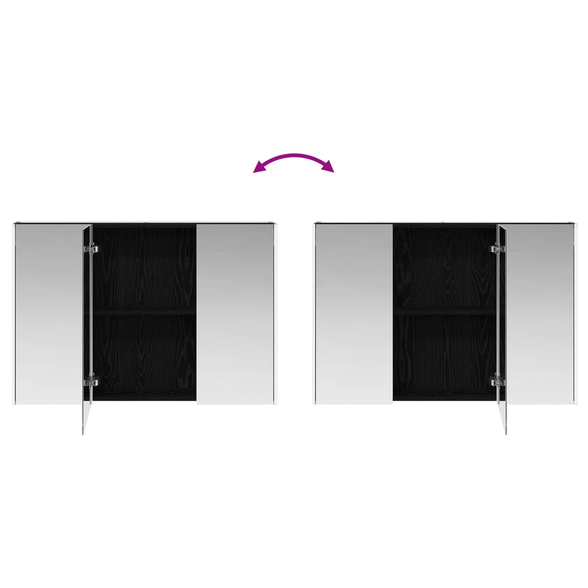 Bathroom Furniture Set 4 pcs Black Oak