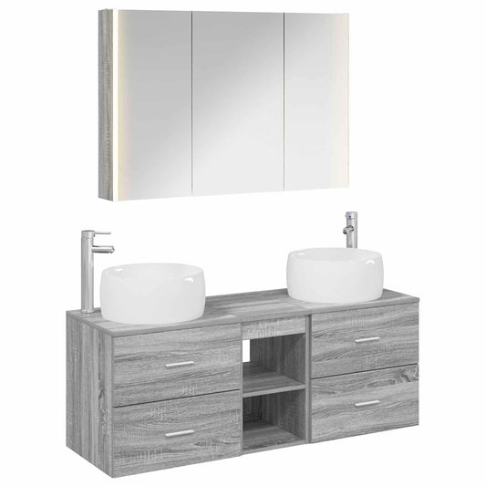 Bathroom Furniture Set 4 pcs Grey Sonoma Bathroom Furniture Set 4 pcs Grey Sonoma