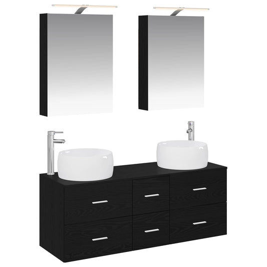 Bathroom Furniture Set 5 pcs Black Oak Bathroom Furniture Set 5 pcs Black Oak