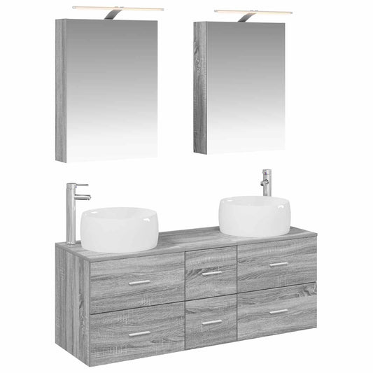 Bathroom Furniture Set 5 pcs Grey Sonoma Bathroom Furniture Set 5 pcs Grey Sonoma