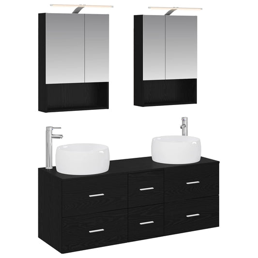 Bathroom Furniture Set 5 pcs Black Oak Bathroom Furniture Set 5 pcs Black Oak