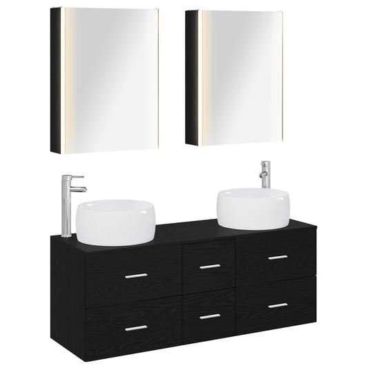 Bathroom Furniture Set 5 pcs Black Oak Bathroom Furniture Set 5 pcs Black Oak