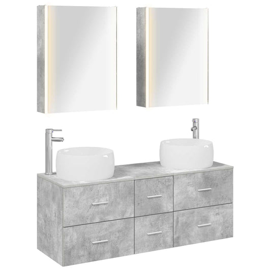 Bathroom Furniture Set 5 pcs Concrete Grey Bathroom Furniture Set 5 pcs Concrete Grey