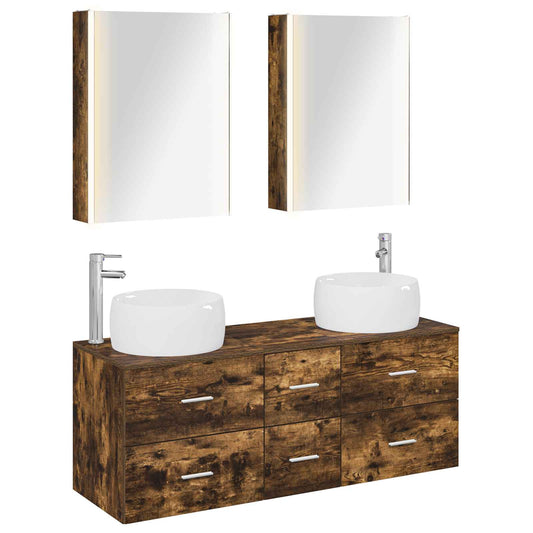 Bathroom Furniture Set 5 pcs Smoked Oak Bathroom Furniture Set 5 pcs Smoked Oak