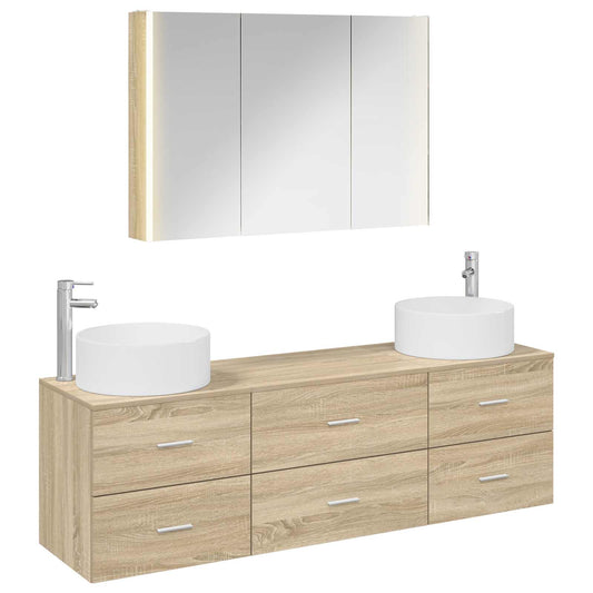 Bathroom Furniture Set 4 pcs Sonoma Oak Bathroom Furniture Set 4 pcs Sonoma Oak