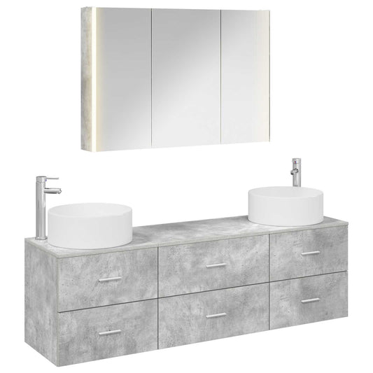 Bathroom Furniture Set 4 pcs Concrete Grey Bathroom Furniture Set 4 pcs Concrete Grey