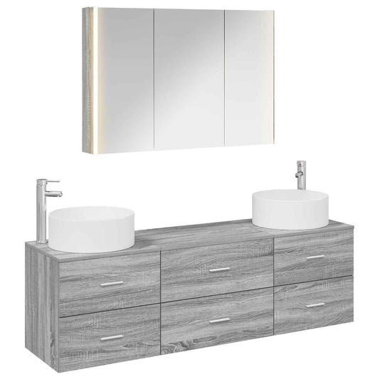 Bathroom Furniture Set 4 pcs Grey Sonoma Bathroom Furniture Set 4 pcs Grey Sonoma