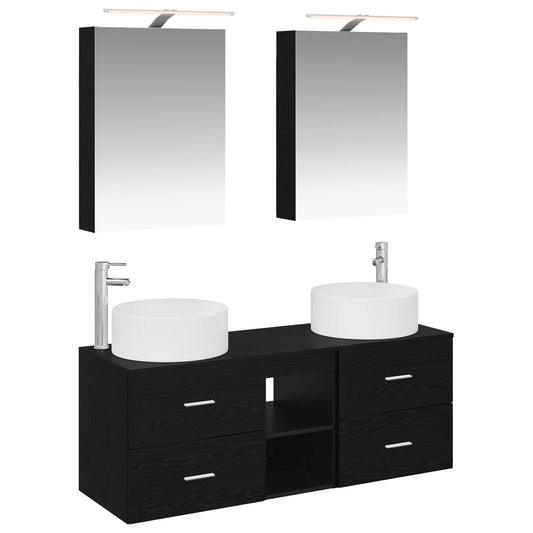 Bathroom Furniture Set 5 pcs Black Oak Bathroom Furniture Set 5 pcs Black Oak