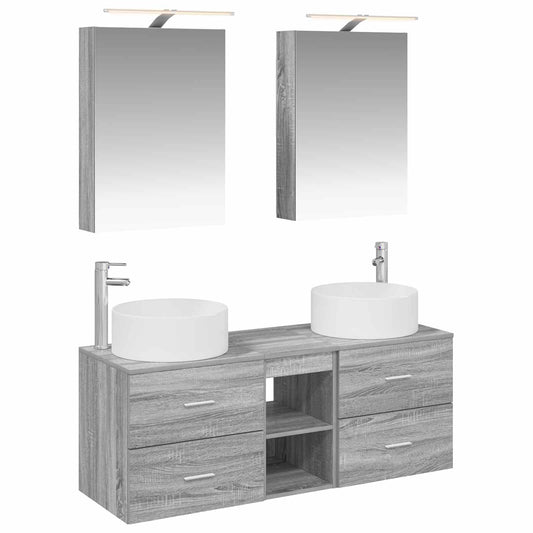 Bathroom Furniture Set 5 pcs Grey Sonoma Bathroom Furniture Set 5 pcs Grey Sonoma
