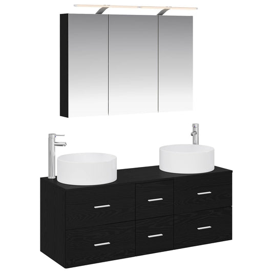 Bathroom Furniture Set 4 pcs Black Oak Bathroom Furniture Set 4 pcs Black Oak