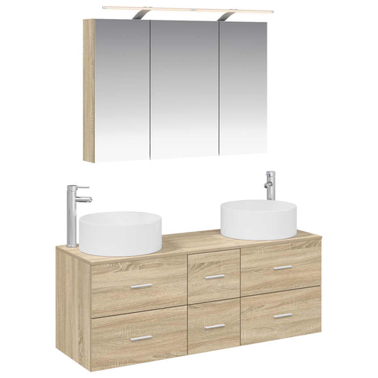 Bathroom Furniture Set 4 pcs Sonoma Oak Bathroom Furniture Set 4 pcs Sonoma Oak