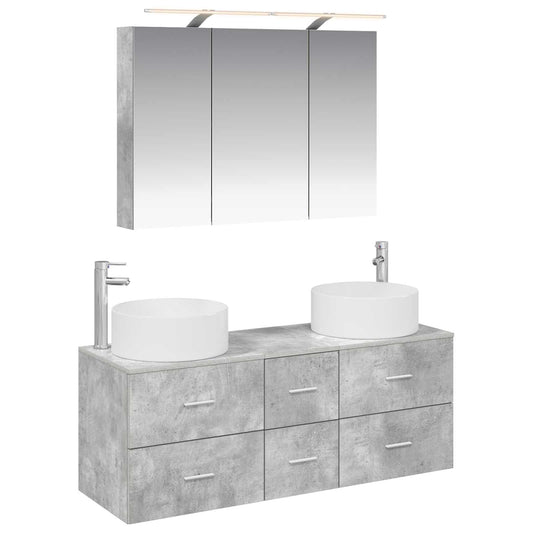 Bathroom Furniture Set 4 pcs Concrete Grey Bathroom Furniture Set 4 pcs Concrete Grey
