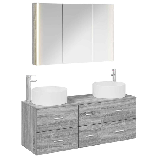 Bathroom Furniture Set 4 pcs Grey Sonoma Bathroom Furniture Set 4 pcs Grey Sonoma