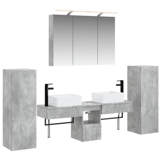 Bathroom Furniture Set 6 pcs Concrete Grey Bathroom Furniture Set 6 pcs Concrete Grey