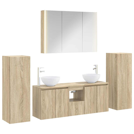 Bathroom Furniture Set 6 pcs Sonoma Oak Bathroom Furniture Set 6 pcs Sonoma Oak