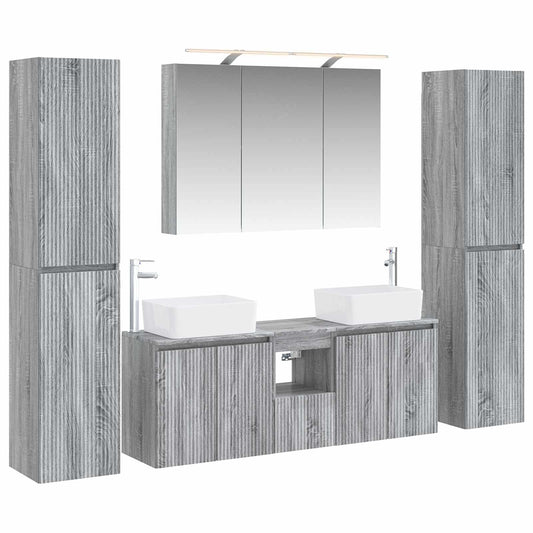 Bathroom Furniture Set 6 pcs Grey Sonoma Bathroom Furniture Set 6 pcs Grey Sonoma